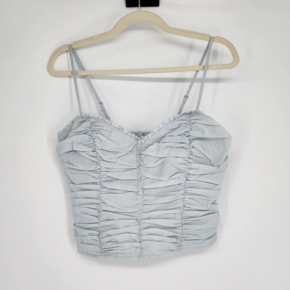 A&F NWT Ruched Strappy Cropped Top Medium Coquette Romantic Feminine Summer Chic
